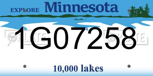 1G07258 Minnesota License Plate