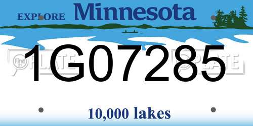 1G07285 Minnesota License Plate