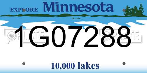 1G07288 Minnesota License Plate