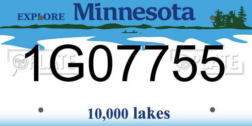 1G07755 Minnesota License Plate