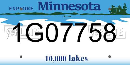 1G07758 Minnesota License Plate