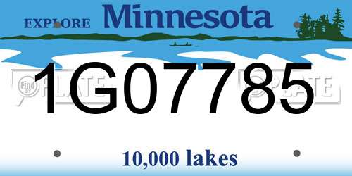 1G07785 Minnesota License Plate
