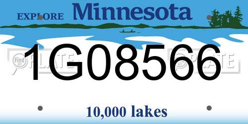 1G08566 Minnesota License Plate
