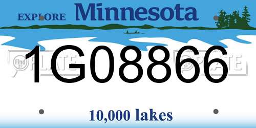 1G08866 Minnesota License Plate