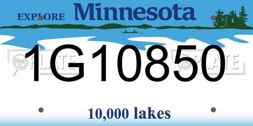 1G10850 Minnesota License Plate