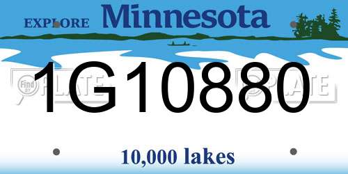 1G10880 Minnesota License Plate