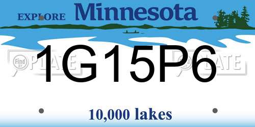 1G15P6 Minnesota License Plate