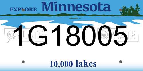 1G18005 Minnesota License Plate