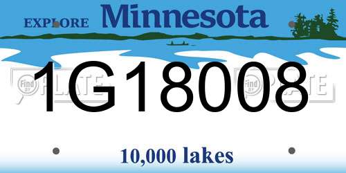 1G18008 Minnesota License Plate