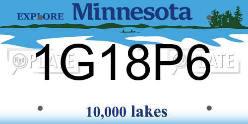 1G18P6 Minnesota License Plate