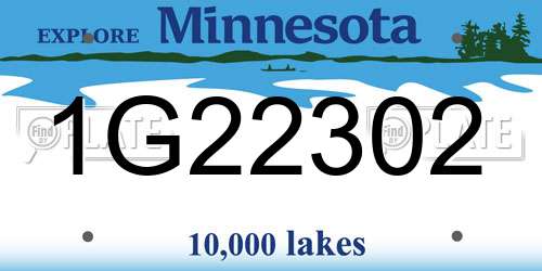 1G22302 Minnesota License Plate