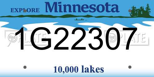 1G22307 Minnesota License Plate