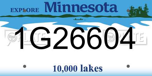 1G26604 Minnesota License Plate