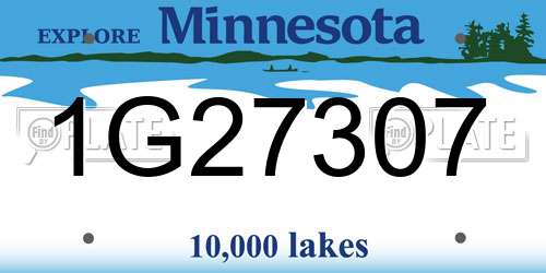 1G27307 Minnesota License Plate