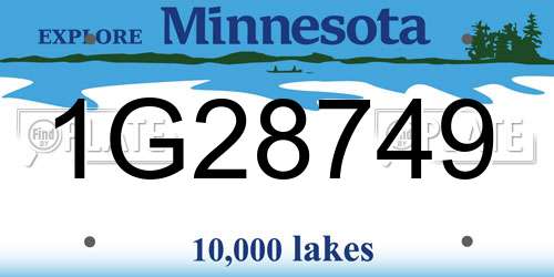 1G28749 Minnesota License Plate