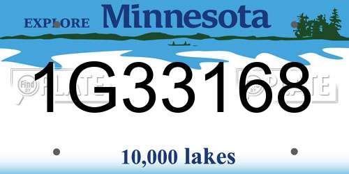 1G33168 Minnesota License Plate