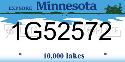 1G52572 Minnesota License Plate