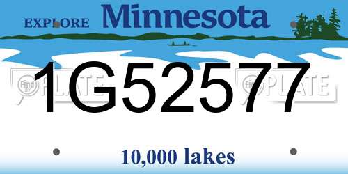 1G52577 Minnesota License Plate