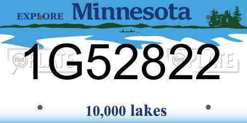 1G52822 Minnesota License Plate