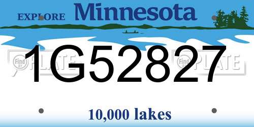 1G52827 Minnesota License Plate
