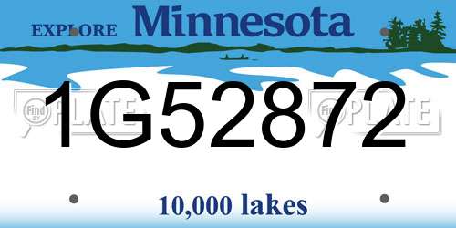 1G52872 Minnesota License Plate