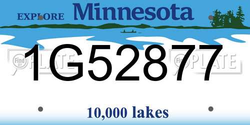 1G52877 Minnesota License Plate