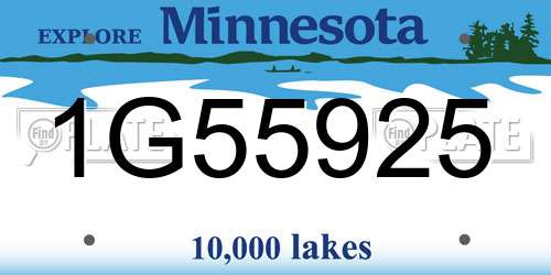 1G55925 Minnesota License Plate