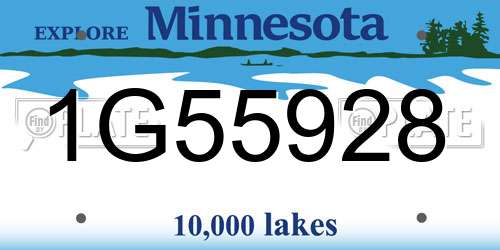 1G55928 Minnesota License Plate