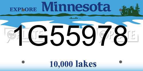1G55978 Minnesota License Plate
