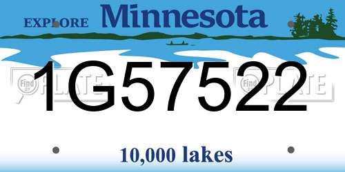 1G57522 Minnesota License Plate