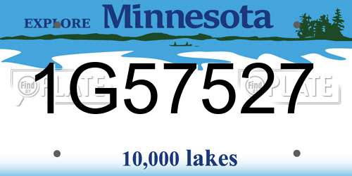 1G57527 Minnesota License Plate