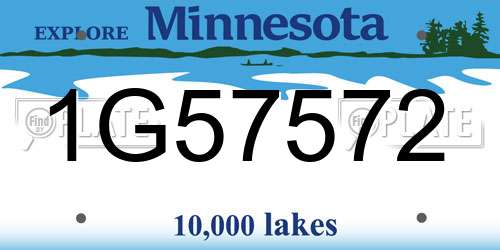 1G57572 Minnesota License Plate