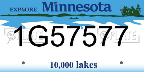 1G57577 Minnesota License Plate