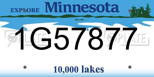 1G57877 Minnesota License Plate
