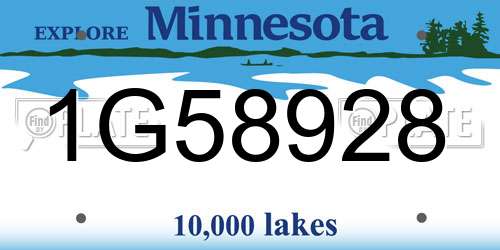 1G58928 Minnesota License Plate
