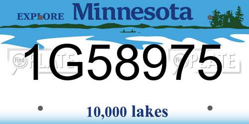1G58975 Minnesota License Plate