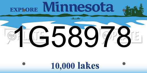 1G58978 Minnesota License Plate