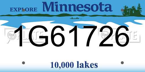 1G61726 Minnesota License Plate