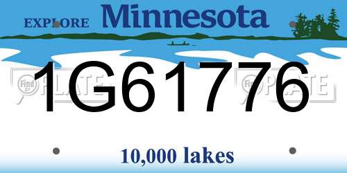 1G61776 Minnesota License Plate