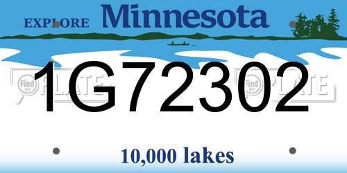 1G72302 Minnesota License Plate