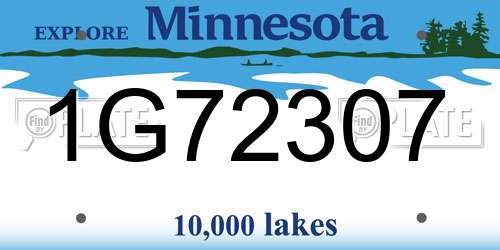 1G72307 Minnesota License Plate