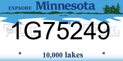 1G75249 Minnesota License Plate