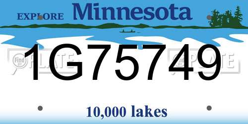 1G75749 Minnesota License Plate