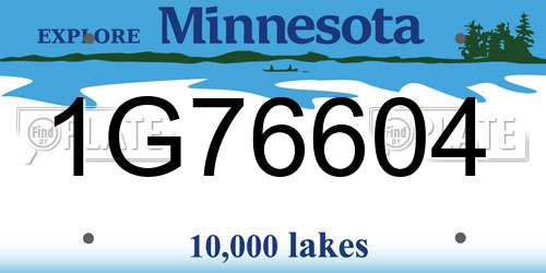 1G76604 Minnesota License Plate