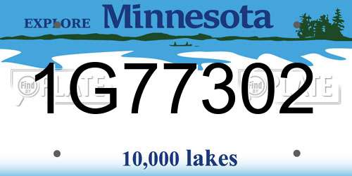 1G77302 Minnesota License Plate