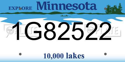 1G82522 Minnesota License Plate