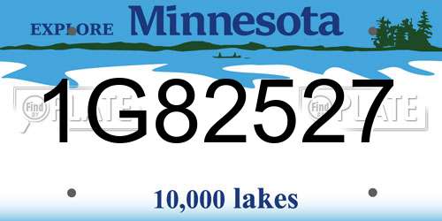 1G82527 Minnesota License Plate
