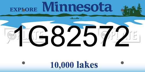 1G82572 Minnesota License Plate