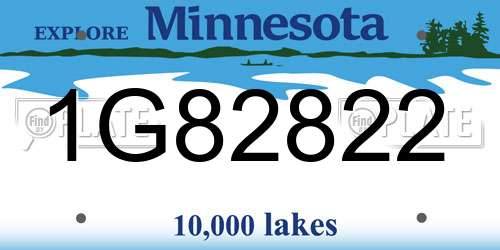 1G82822 Minnesota License Plate