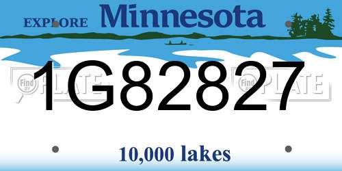 1G82827 Minnesota License Plate